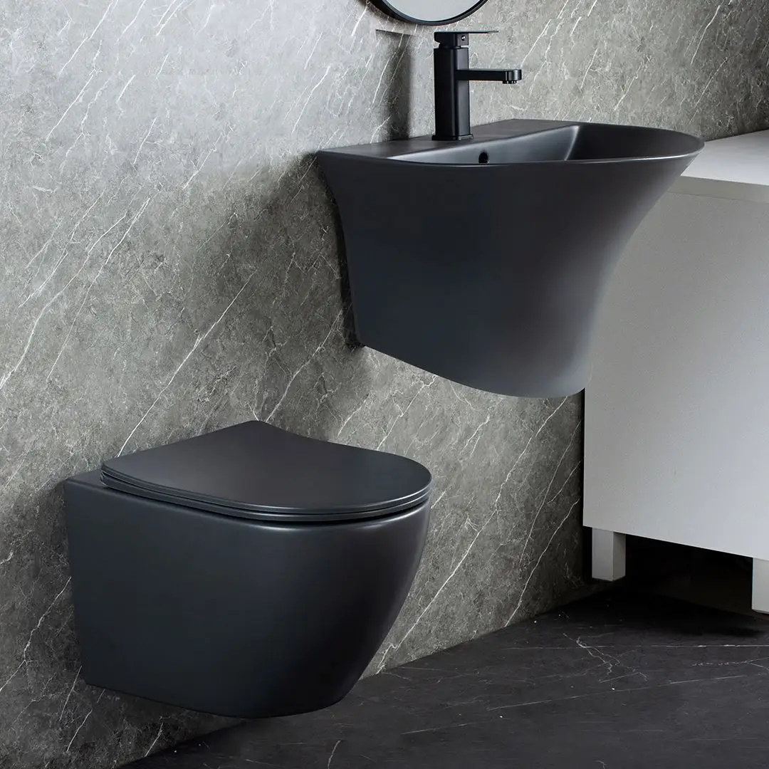 Hot Sell Rimless Water Closet Toilet Basin Sink Toilet Set Wc Toilet Set