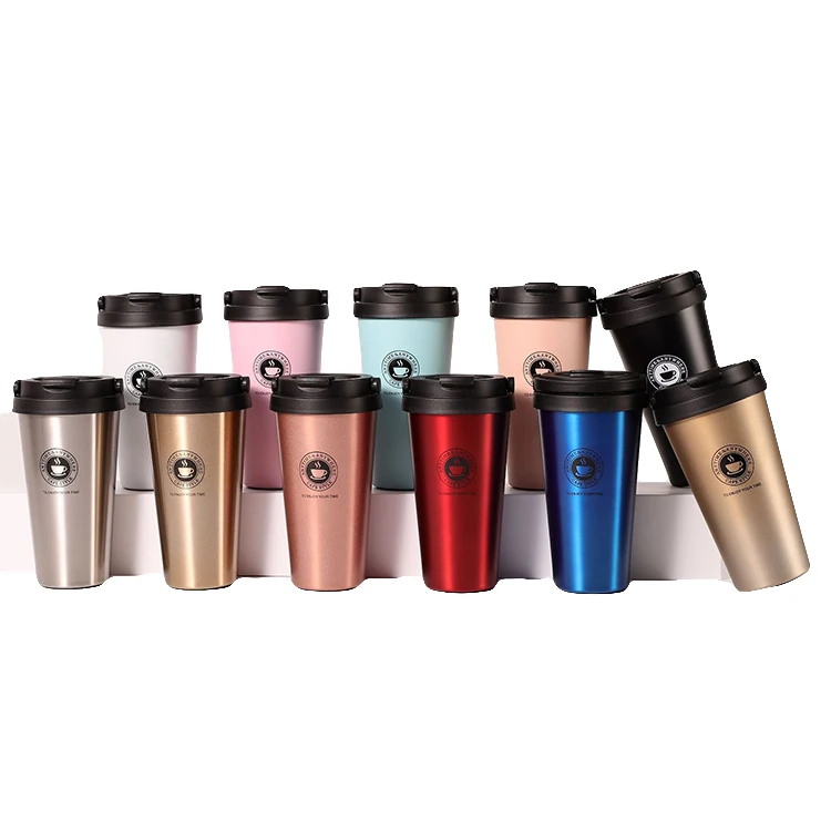 Wholesale Custom 500Ml Tumbler Tumblers In Mugs Cup Insulated Travel Coffee Mug Cup Stainless Steel Wide Handle Coffee Mug