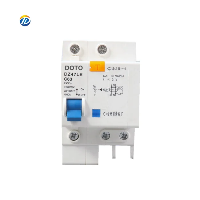 DOTO 1P 6A 10A 16A 20A 32A 40A 63A Earth Leakage Circuit Breaker Rccb/elcb/rcd RCBO