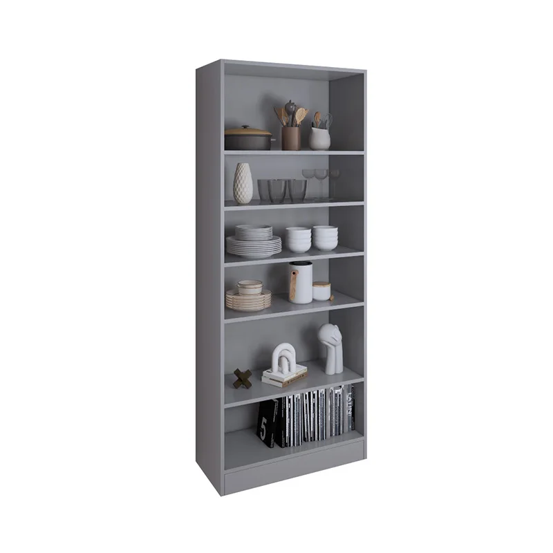6-Tier Aluminum Bookshelf Cabinet Modern Storage Shelves for Hotel, Living Room & Kitchen Room