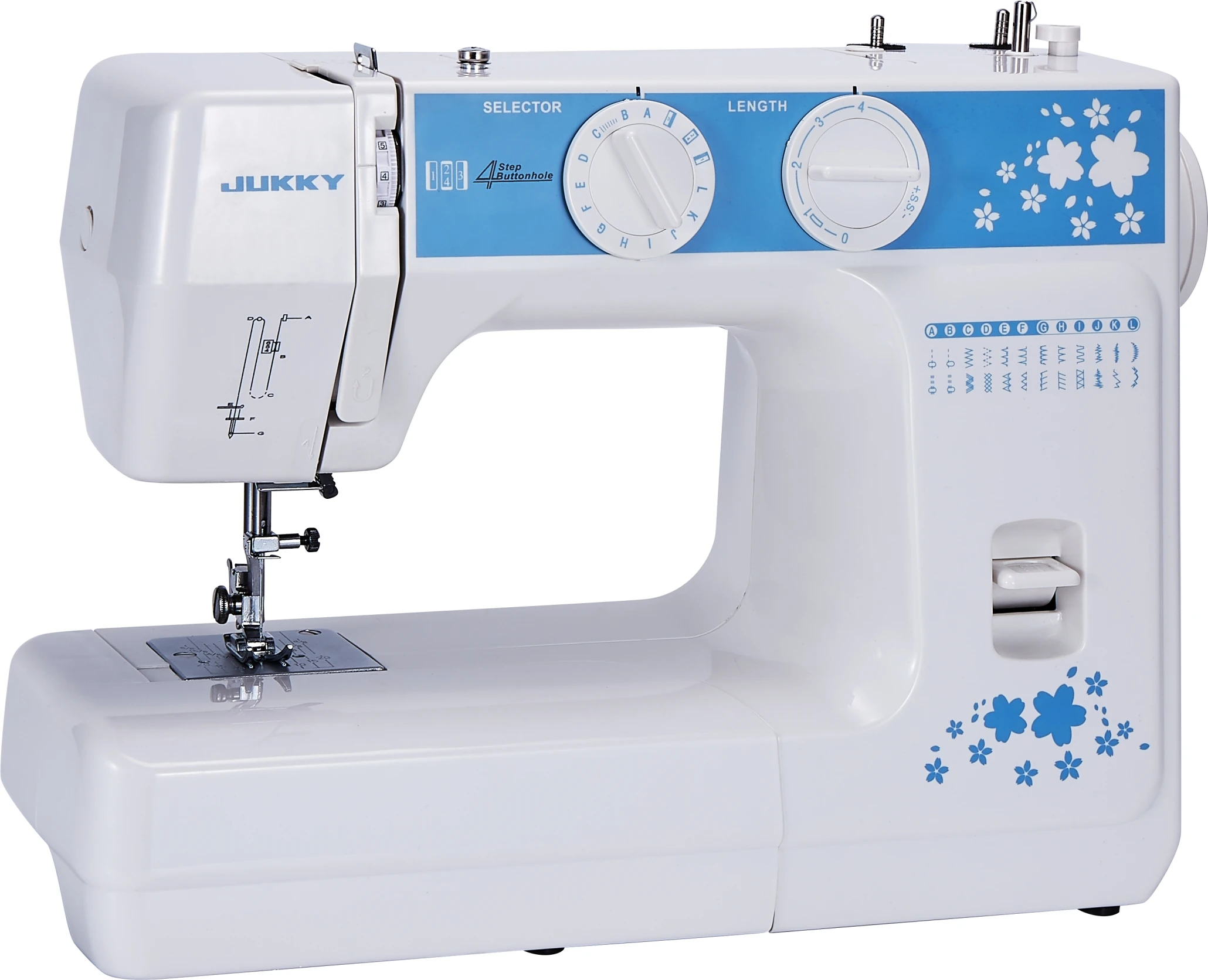 JUKKY JK6224 Mini Household Sewing Machine 24 Stitches Multi-Function Sewing Machine for fabric with sewing machine accessories