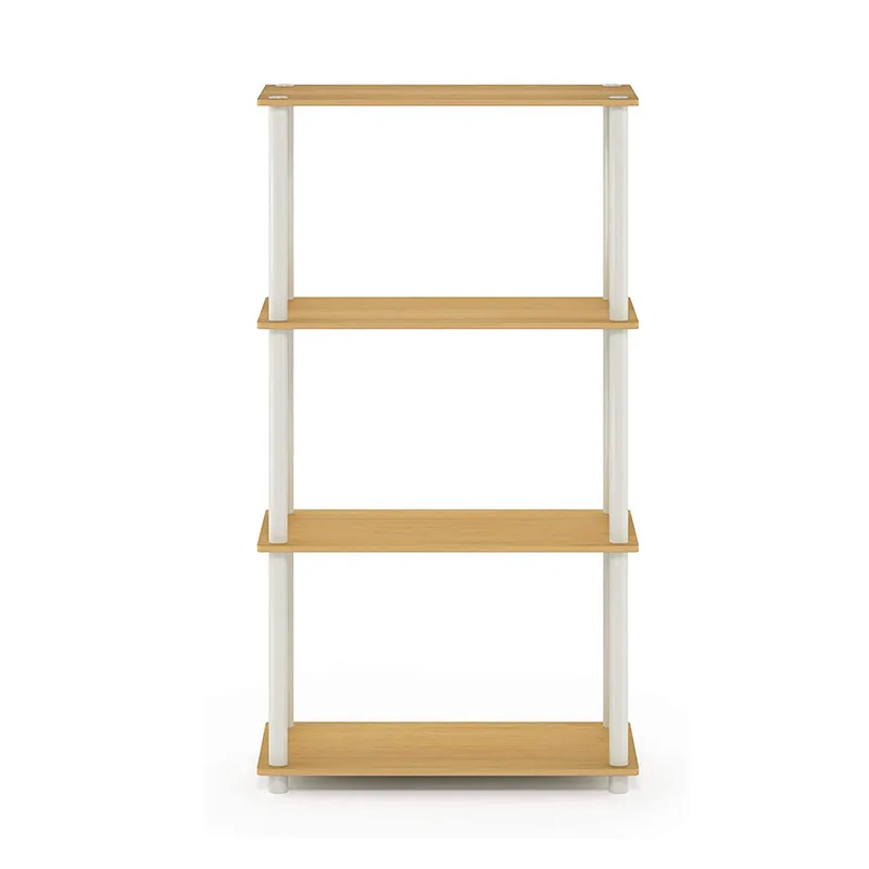 4 слоя многофункциональная полка Стеллаж для выставки товаров с трубки простой дизайн 4-х уровневая Книжная Полка Стеллаж для хранения деревянный современный книжный шкаф