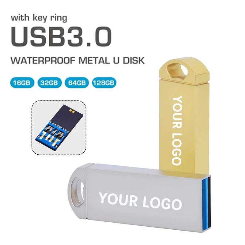 2024 Hot Sale Customized Logo Mini Metal USB 2.0 3.0 Stick 1GB 2 GB 4GB 8GB 16GB 32 GB 64GB 128GB 256GB Wholesale Flash Drive
