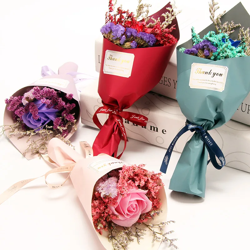 Spot wholesale factory price rose simulation soap flower gift wedding decoration bouquet