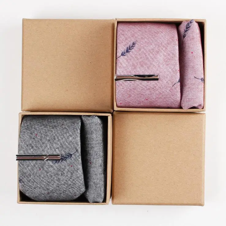 Хлопковые Галстуки 6 см набор мужской галстук с принтом птиц листьев галстук с карманом квадратный зажим для вечеринки мягкие галстуки ручной работы с коробкой