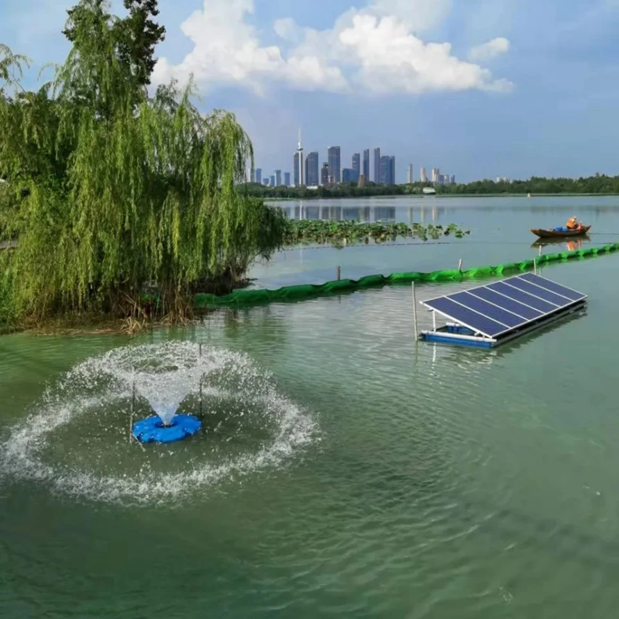 Good quality complete set solar aeration oxygen pump solar powered paddle wheel aerator aquarium oxygenation pump