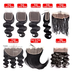 Virgin 1b 27 4x4 Wholesale Brazilian Straight Transparent 613 Human Hair Lace Silk Base 6x6 5x5 Closure