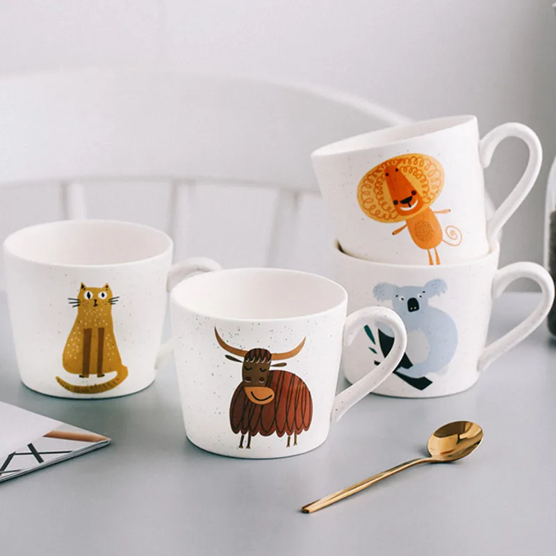 new arrivals of 10oz ceramic cup with animal design  cheap and high quality new bone china coffee mugs milk tea mugs
