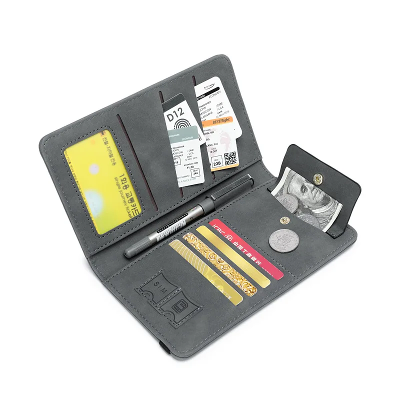 RFID Anti-Theft Storage Bag Waterproof Leather PU Fashionable Lady Style for Passport Money Ticket Documents Travel