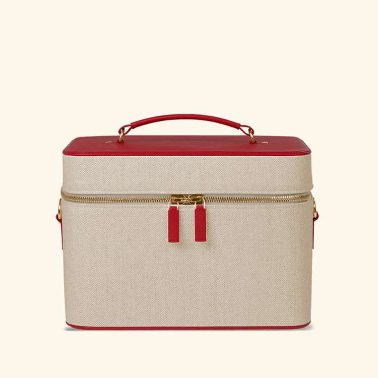 Custom makeup cosmetics bags hard cases zipper makeup organizer beauty portable canvas large travel cosmetic case with mirror