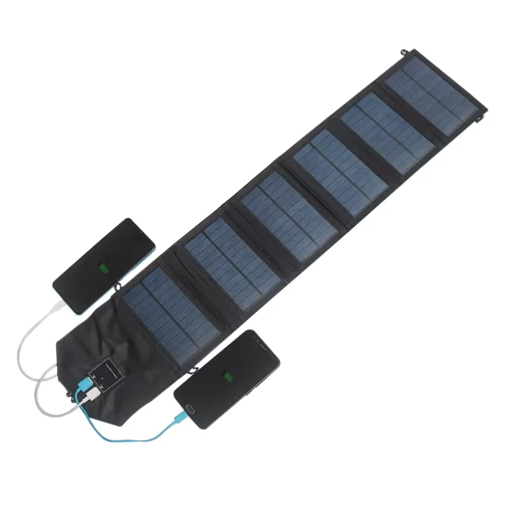 BUHESHUI 12W 5V Portable Solar Charr Foldable Monocrystalline Solar Panel for Mobile Phones Waterproof Outdoor Camp Power Bank