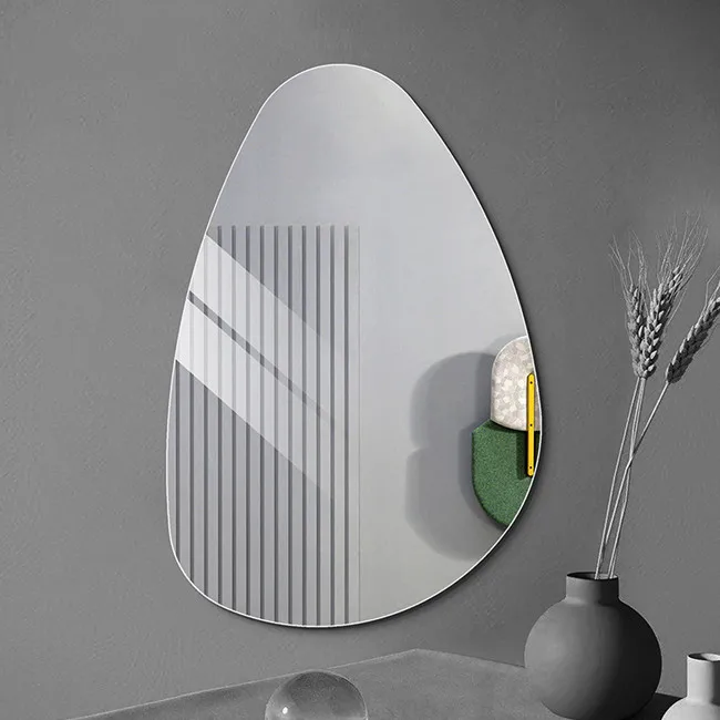 Wholesale modern cheap decorative wall mirror irregular wall mounted frameless big long full body dressing wall mirror miroir