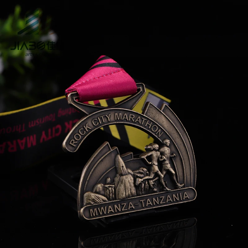 Jiabo, производитель Танзании, металлический недорогой спортивный медальон с 3d логотипом на заказ, спортивный медальон, марафон