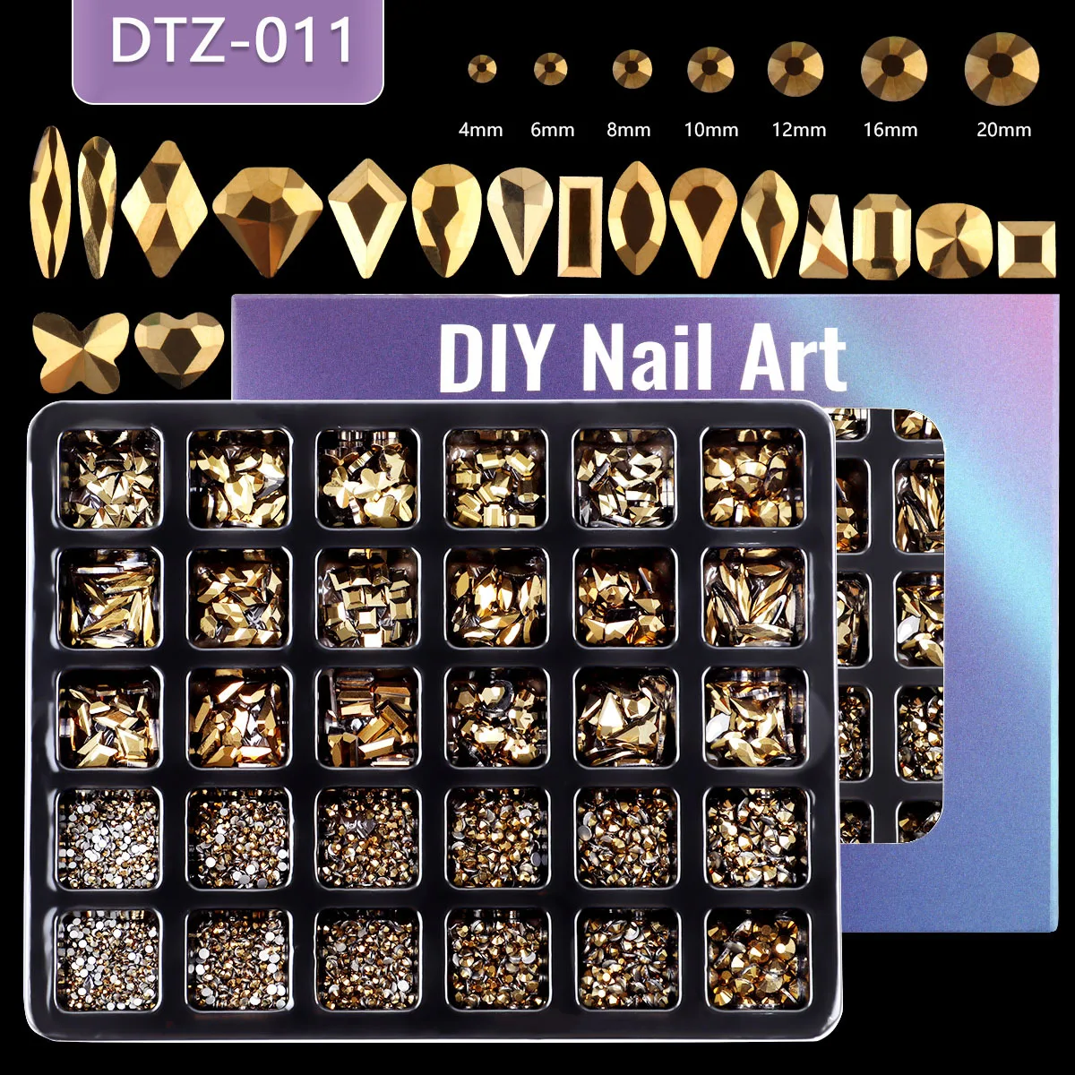 Wholesale 3D Flat-Bottomed Special-Shaped Jewelry Transparent Diamond Nail Art Rhinestone Manicure Set DIY Fashion Glass Alloy