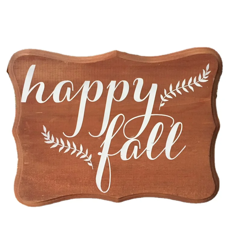 JUNJI Front door harvest sign farmhouse wood happy fall sign personalized Halloween decor wood blank hanging sign