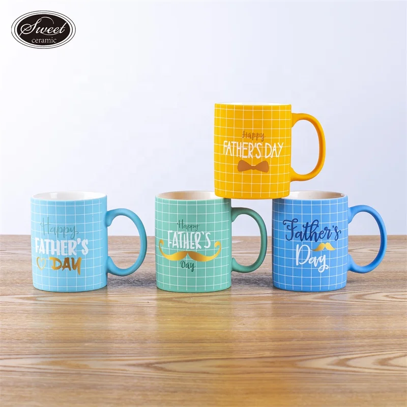 Newest Wholesale Rubber  Coffee Mug  dad father days gift  Ceramic Porcelain Coffee Tea Cup Mugs With Soft Touch
