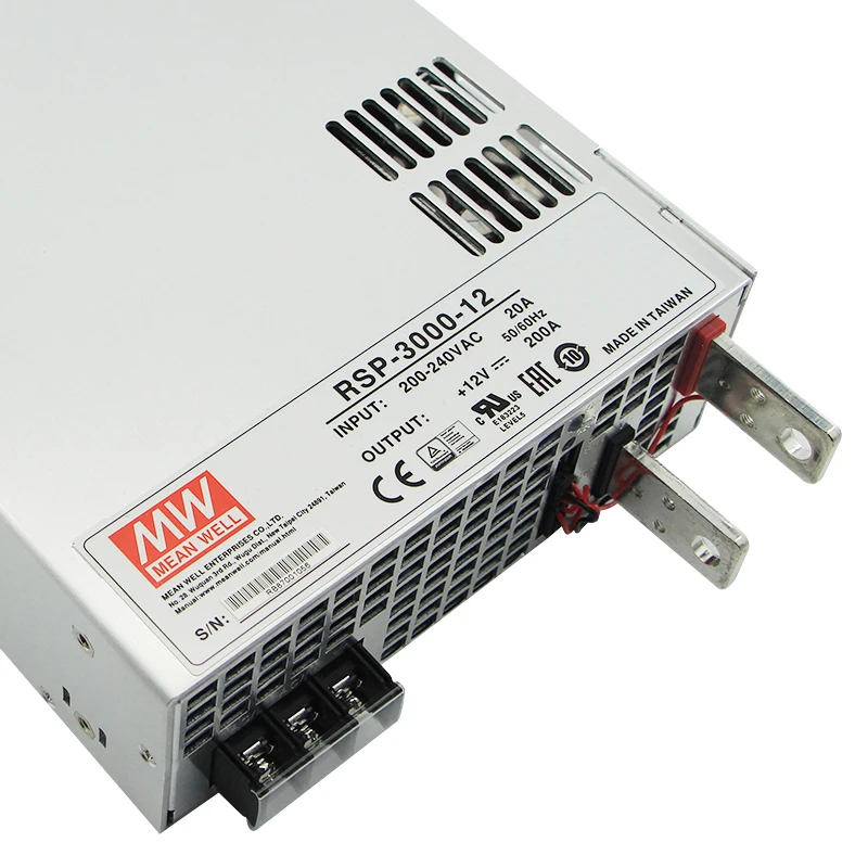 RSP-3000-12 Meanwell AC DC 3000W 12V 200 Amp Industrial Switching Power Supply