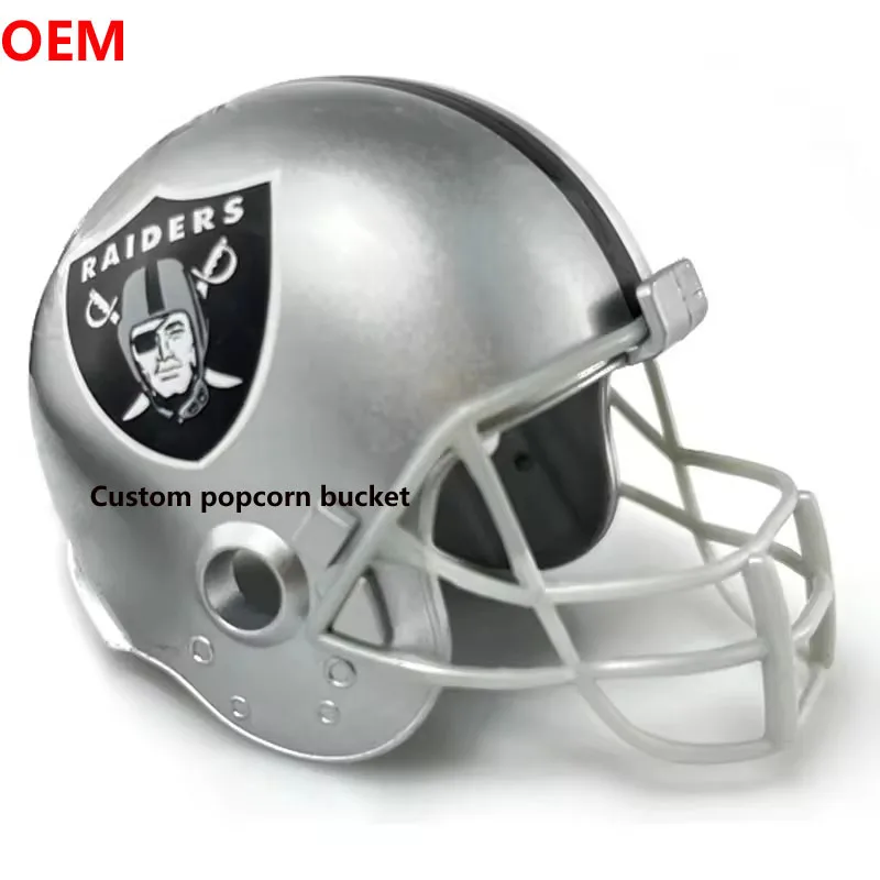 Custom Plastic Bucket Container American Sport Football Soccer Basketball Hockey Baseball Helmet Snack Chip Popcorn Serving Bowl
