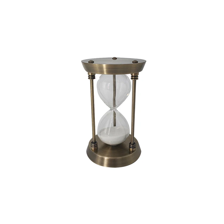 Wholesale Customized 15 Minutes Metal Hourglass White Sand Timer Unique Hourglass Sand Timer