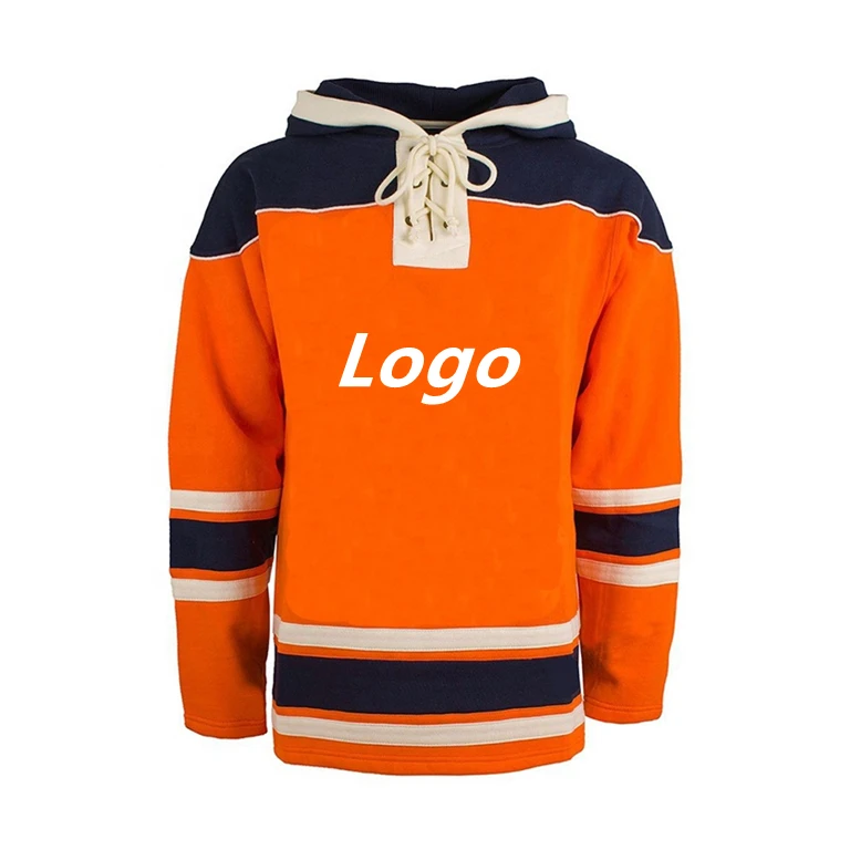 over size laced collar ice hockey tracksuit training clothes warm up custom ice hockey hoodies