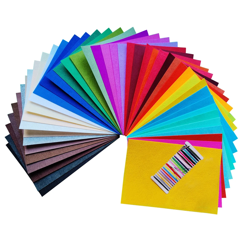 Felt Fabric Sheet Assorted 40 Colors DIY Craft Nonwoven 1mm 1.4mm 2mm 3mm 5mmThick Acrylic Felt for Sewing DIY Craftwork Project