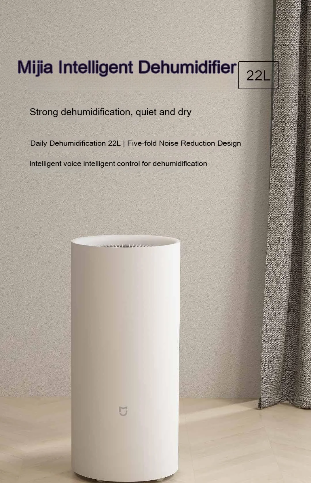 Original 2022 New Xiaomi Mijia Smart Dehumidifier 22L Smart Dehumidifier can be connected via APP Mijia Smart Dehumidifier