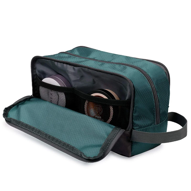 Large Two Compartments Nylon Dopp Kit Cosmetic Organizer Shaving Bag Toiletry Bag For Men Women