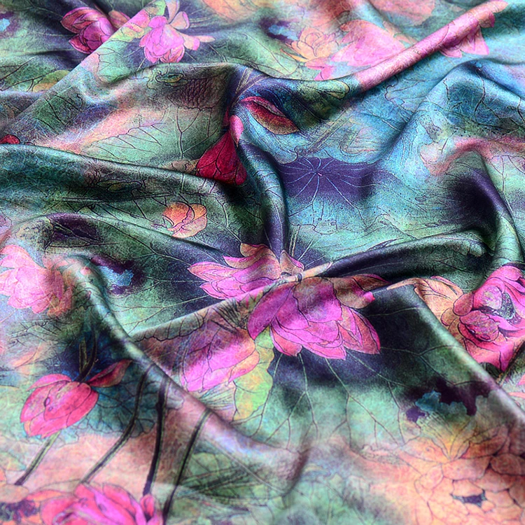 
vibrant colors directly digital printing natural and real mulberry silk fabric for scarves blouses and dresses 