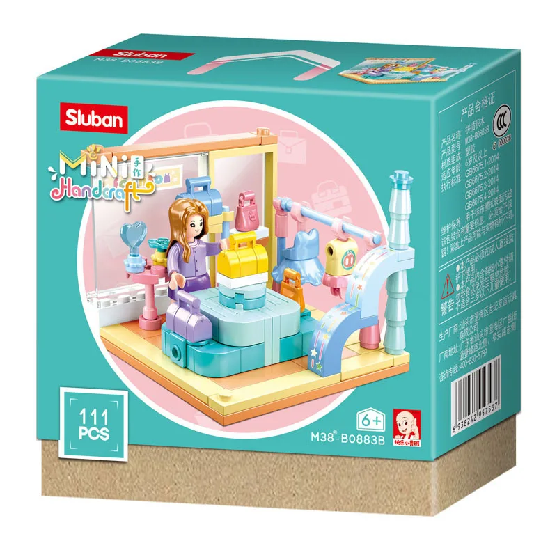 Конструктор sluban mini ручной работы 0883 сборка и вставка для девочек детский игровой домик обучающие игрушки