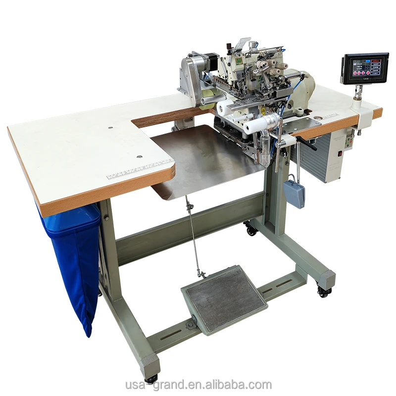 Automatic T-shirt round neck-hoodie ribbed collar/hem YAMATO overlock sewing machine AC1601|GRAND overlock sewing machine