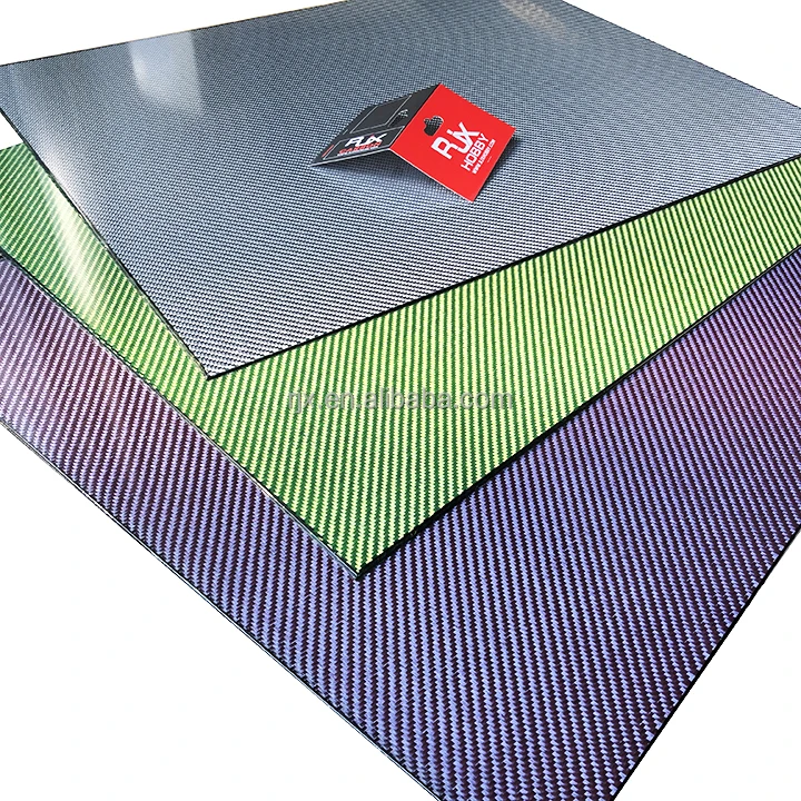Glossy Carbon Fiber Plate Colored Blue Red Sliver Gold colors CARBON fibre sheet