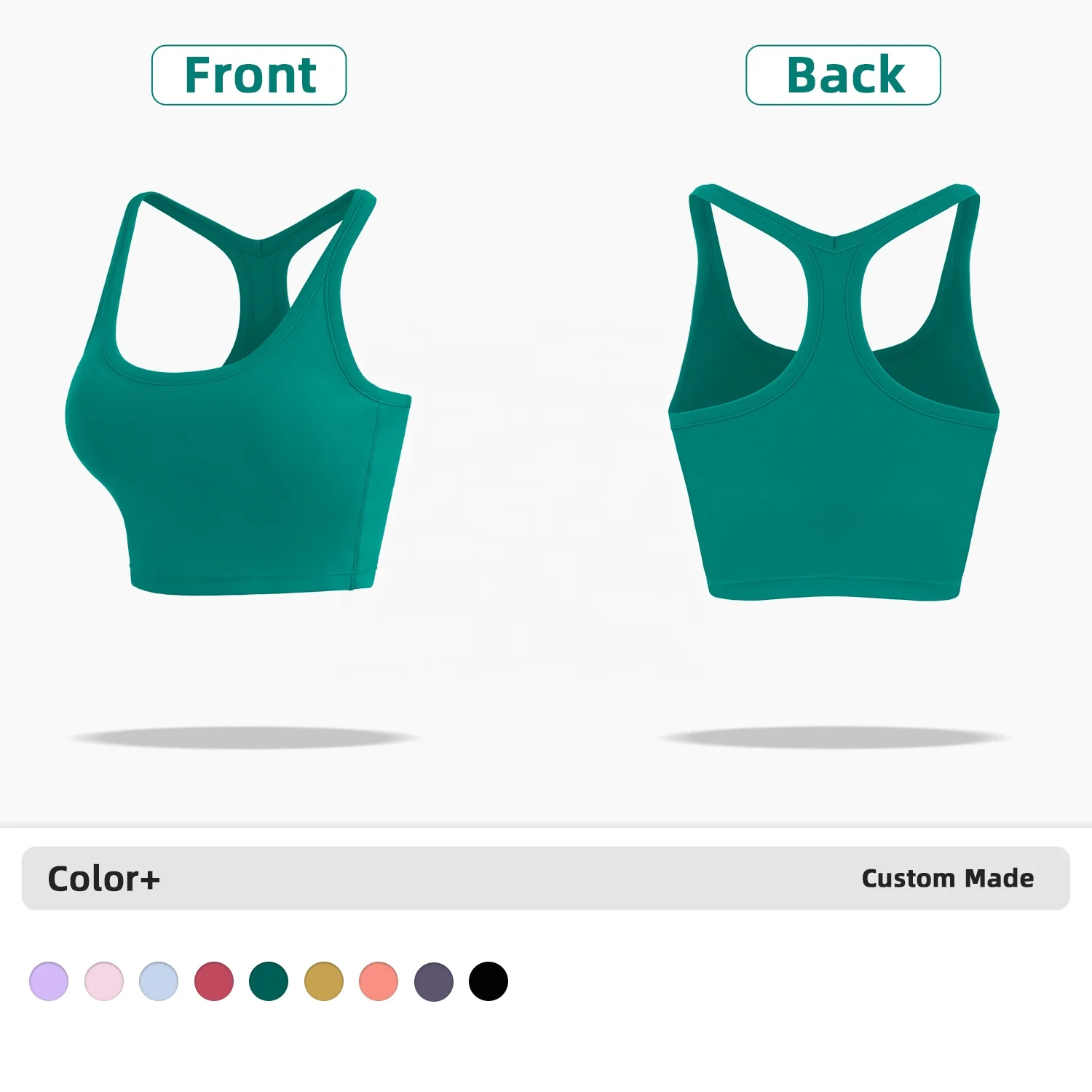 ECO Fabric Longline Racer Back Padded Sports Bra For Women Fitness Workout Toga Crop Tops