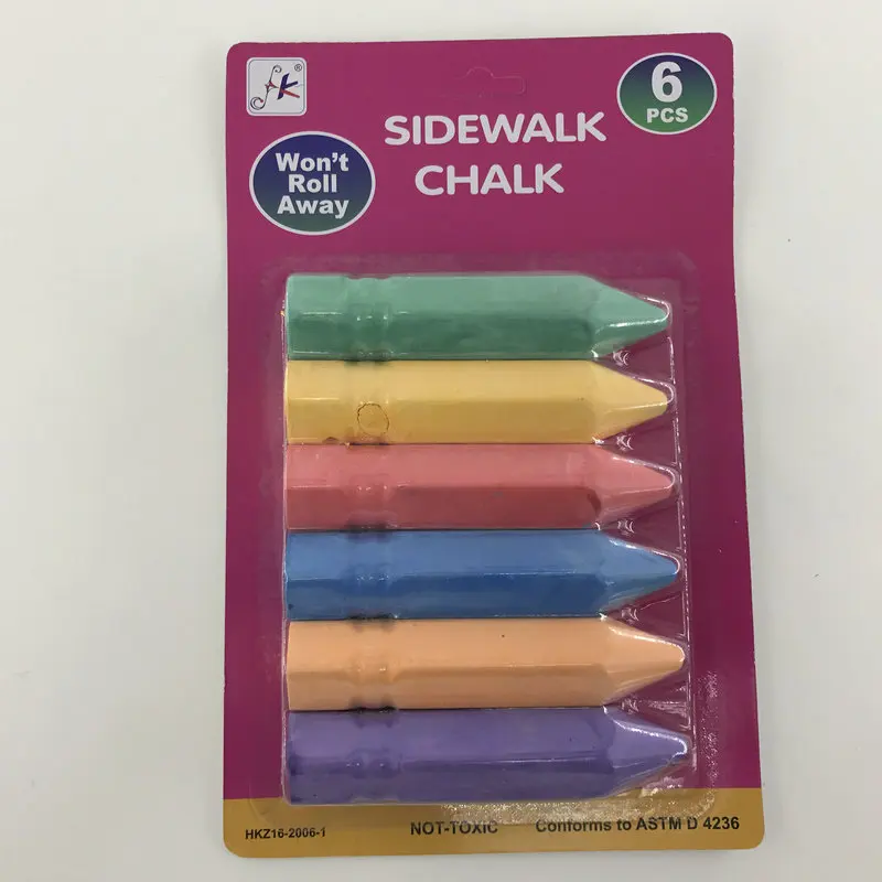 Изготовленный на заказ, партиями по 6 комплектов в упаковке для детей нетоксичные цвет моющиеся рисунок уличного фонаря наружной стены тротуаре мел