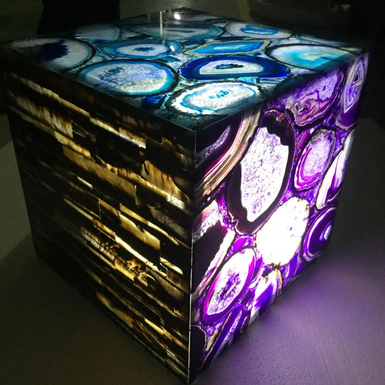 Home Decoration Use natural agate light lamp