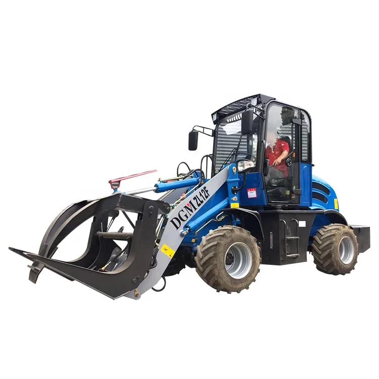 Dgm Zl12f 1.2ton New Cabin Front Loader With Shovel Wheeled Loading Shovel High Operating Efficiency