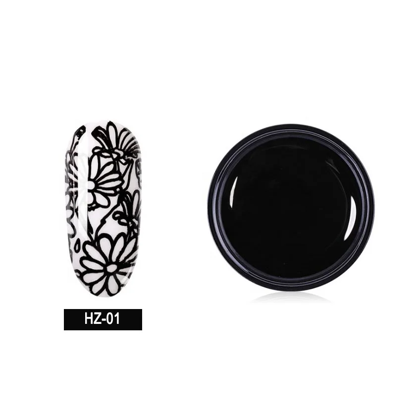HZ new wholesale 6.5ml  uv stamping gel nail art easy to make the pattern for girl
