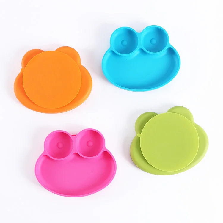 Promotion Kid 3 Compartment Plate Silicone Food Plate Divide Silicone Baby Plate