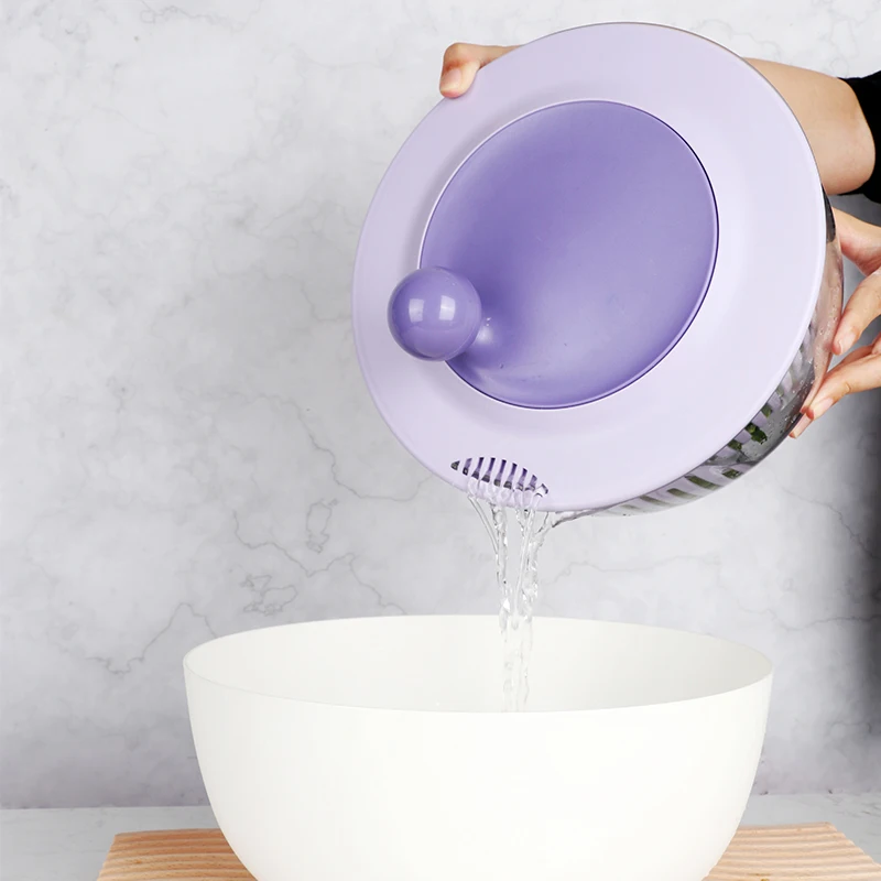 Factory Price Kitchen Salad Dryer Colander Vegetable Spinner Dryer With Manual Rotary Lid