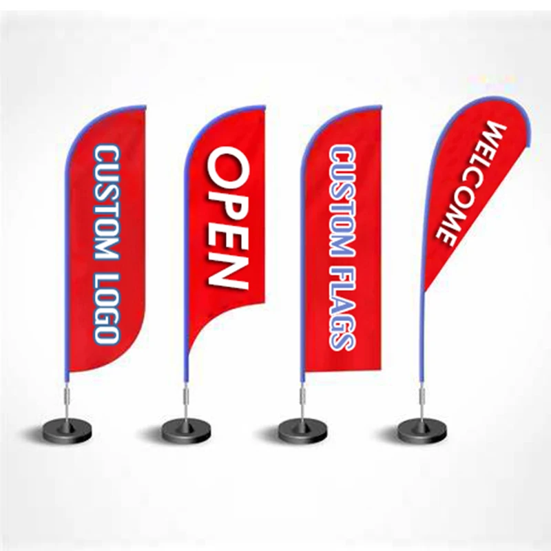 outdoor advertisement teardrop wind feather flags exhibitions tear drop banner with stand banners marketing feather flags