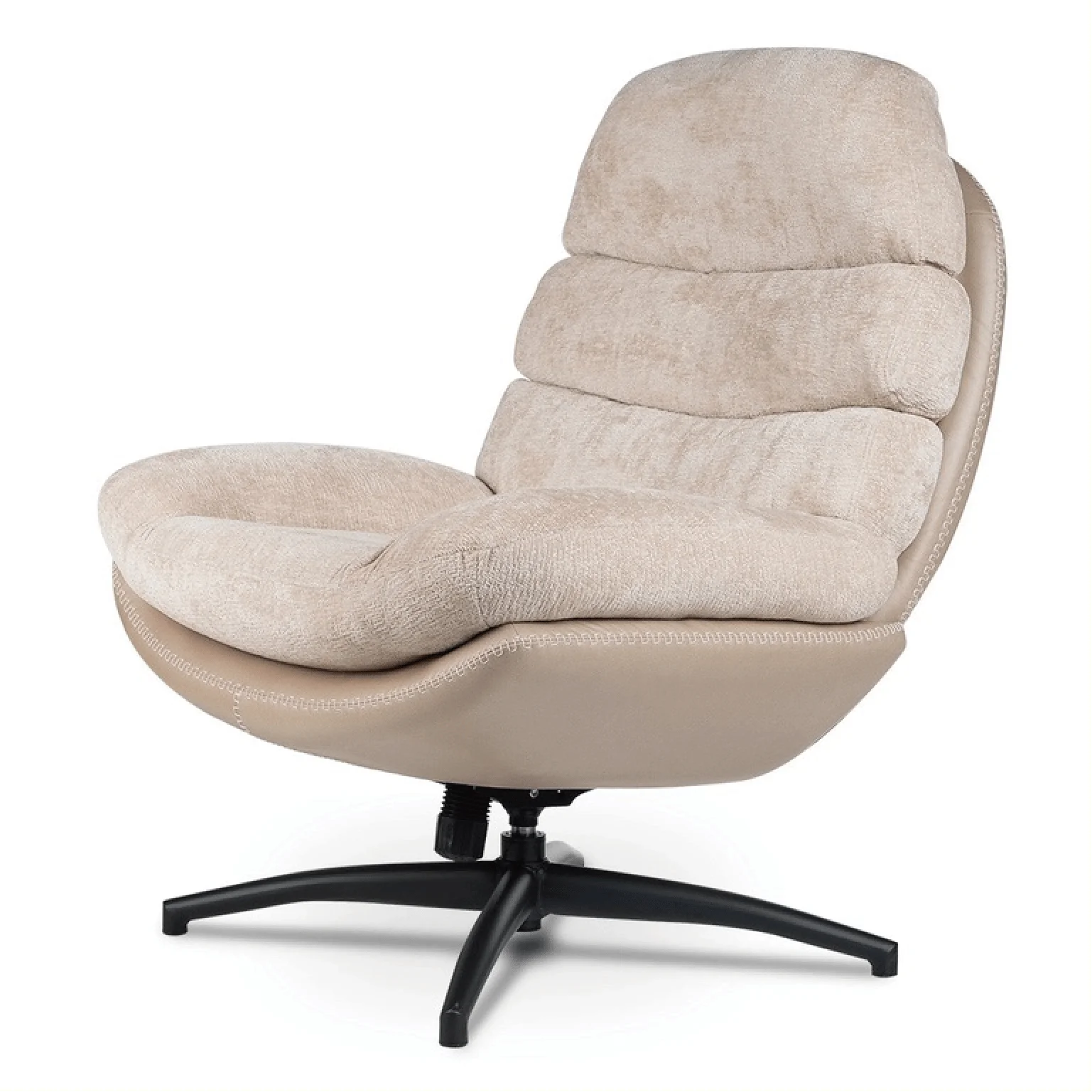 SANS Upholstered Swivel Leisure Accent Chair with Ottoman Adjustable Height Modern Rocking Chair