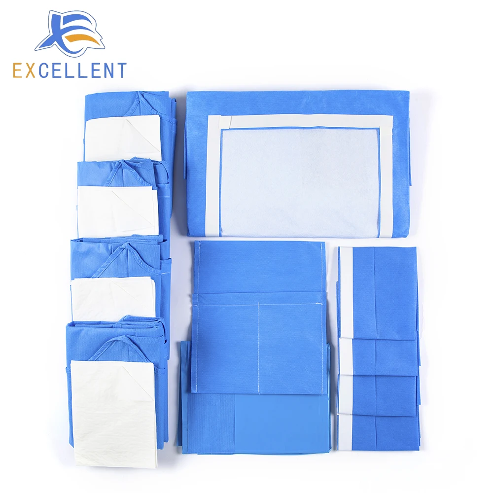 XUHE High Quality sterile Disposable C-section Pack surgery drape medical consumables surgical set sterilization surgical
