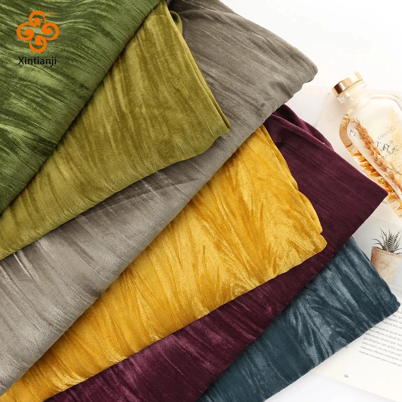 Роскошный дизайнерский шитье 100% полиэстер мягкая легкая жаккардовая обивка для гостиной диван шелковистая креповая бархатная велюровая ткань