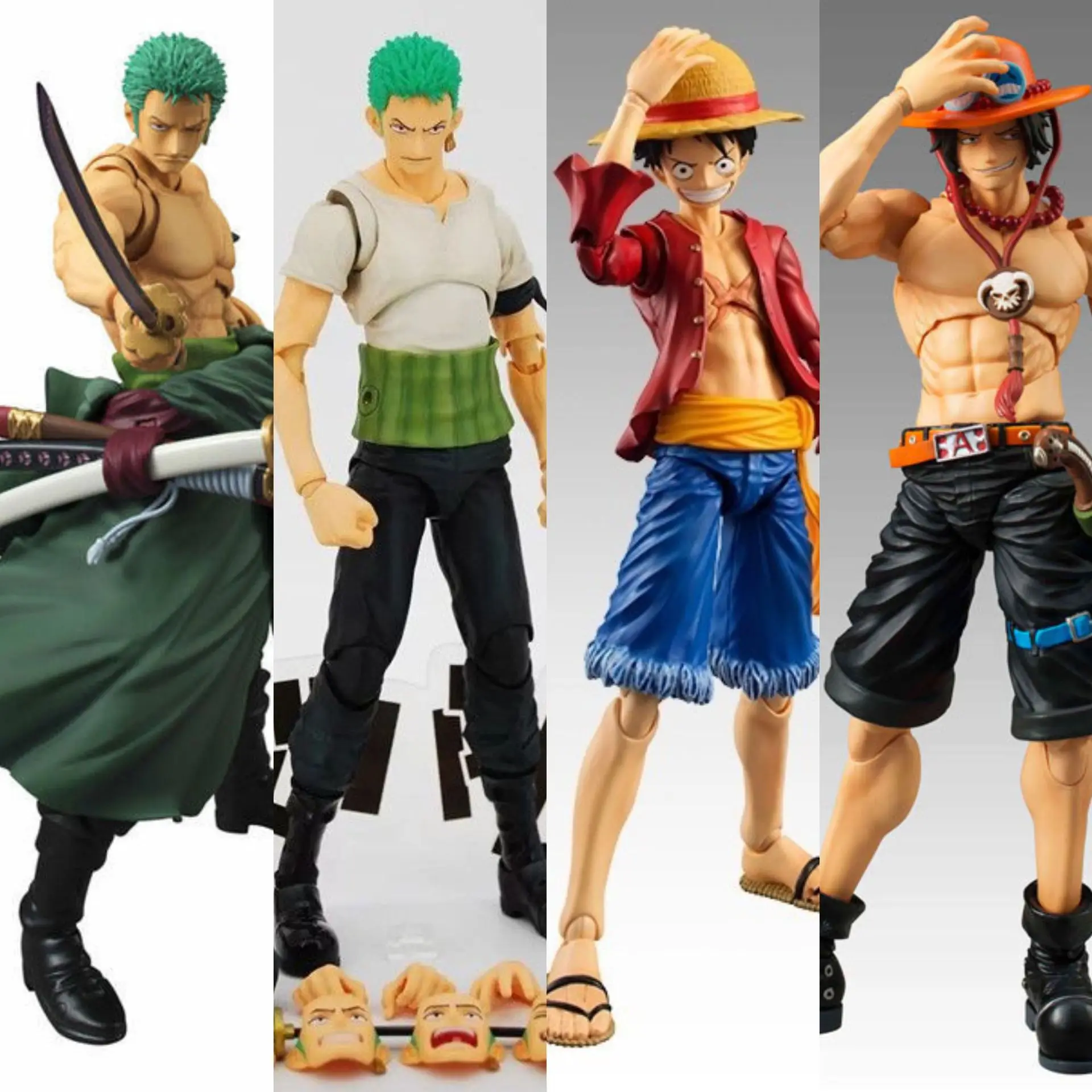 Movable Anime RORONOA.ZORO Action Figure Toy PVC Hand & Head Change Doll Model Unisex Decoration Ornament