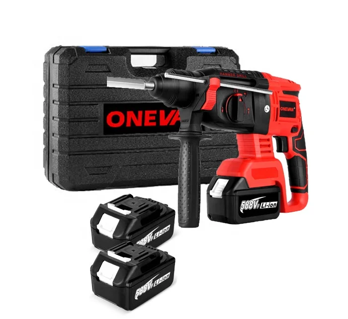 ONEVAN 10600IPM 2000W Brushless Cordless Rotary Hammer Drill Rechargeable Electric Hammer Impact Drill