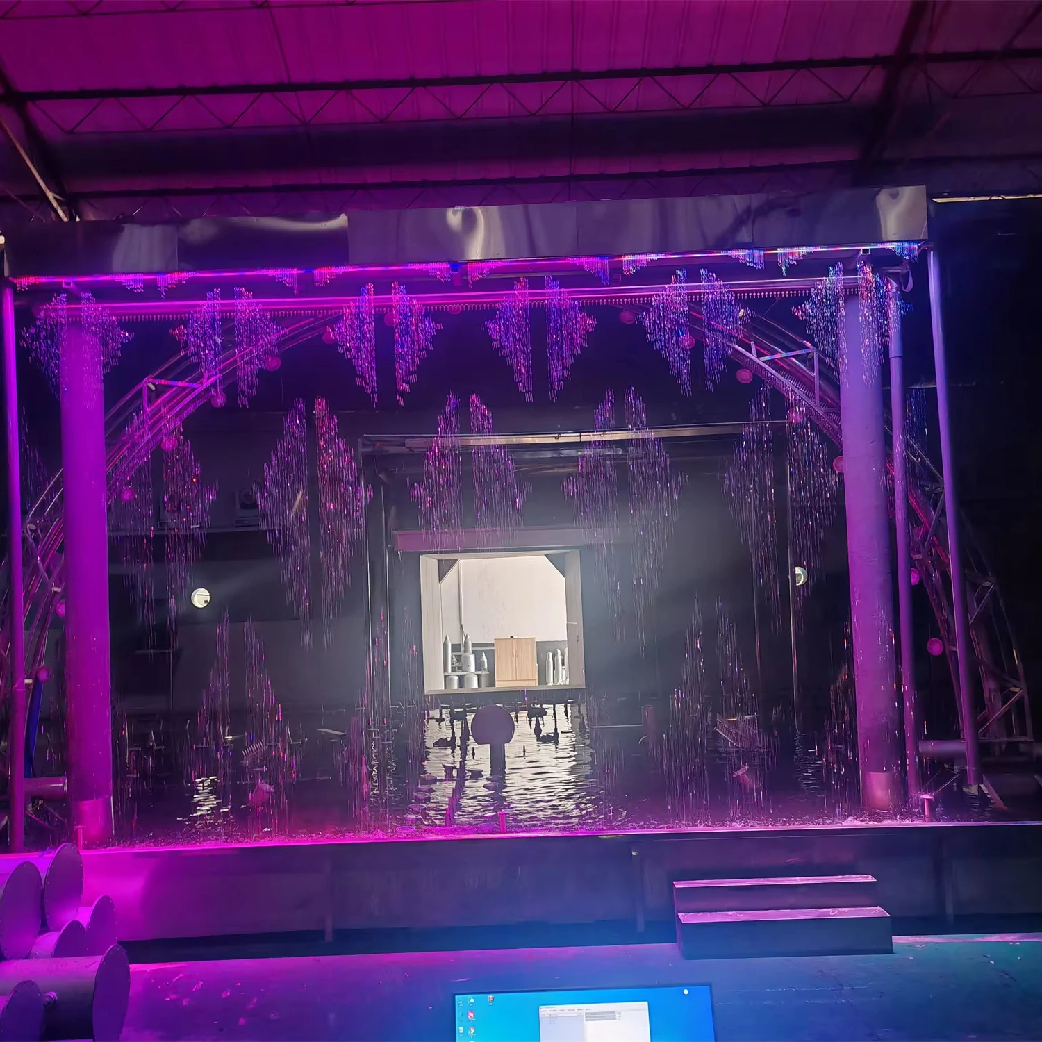 Декоративный фонтан Графический водопад цифровой водяной занавес