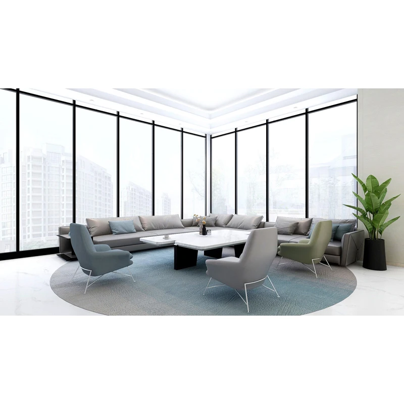 Commercial Furniture Set Hotel Sofa Waiting Room Sofa Chairs Executive Reception Leather Office Sofa