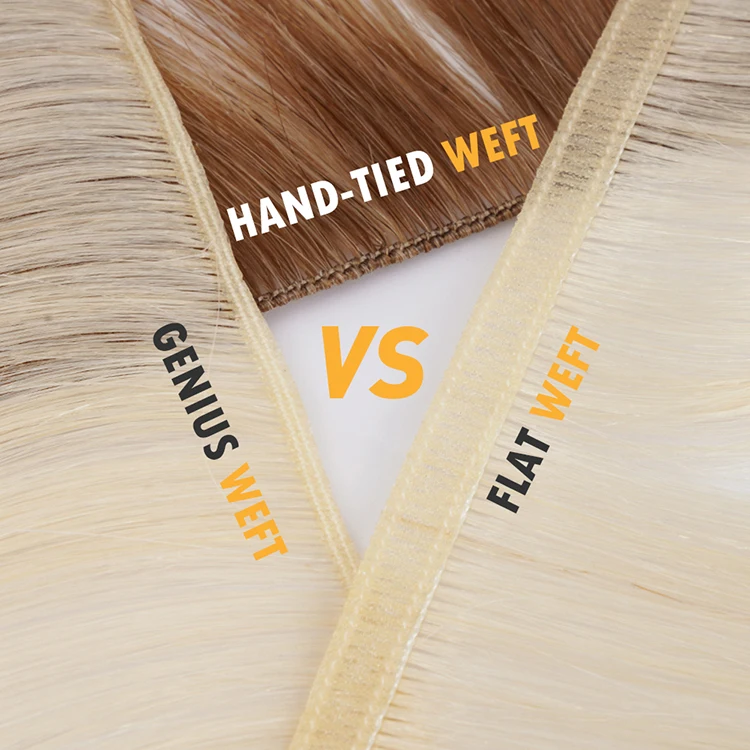 18 20 22 inch Can Be Customized Pretty Russian Natural Brown Hand Tied Weft Hair Extensions