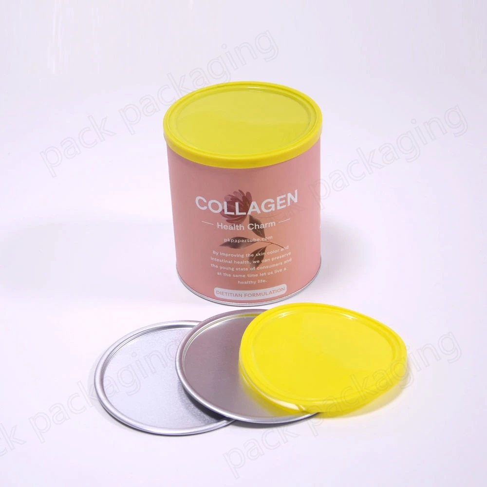 bio degradable empty supplement food package fruit  powder packing collagen powder container paper tube packaging