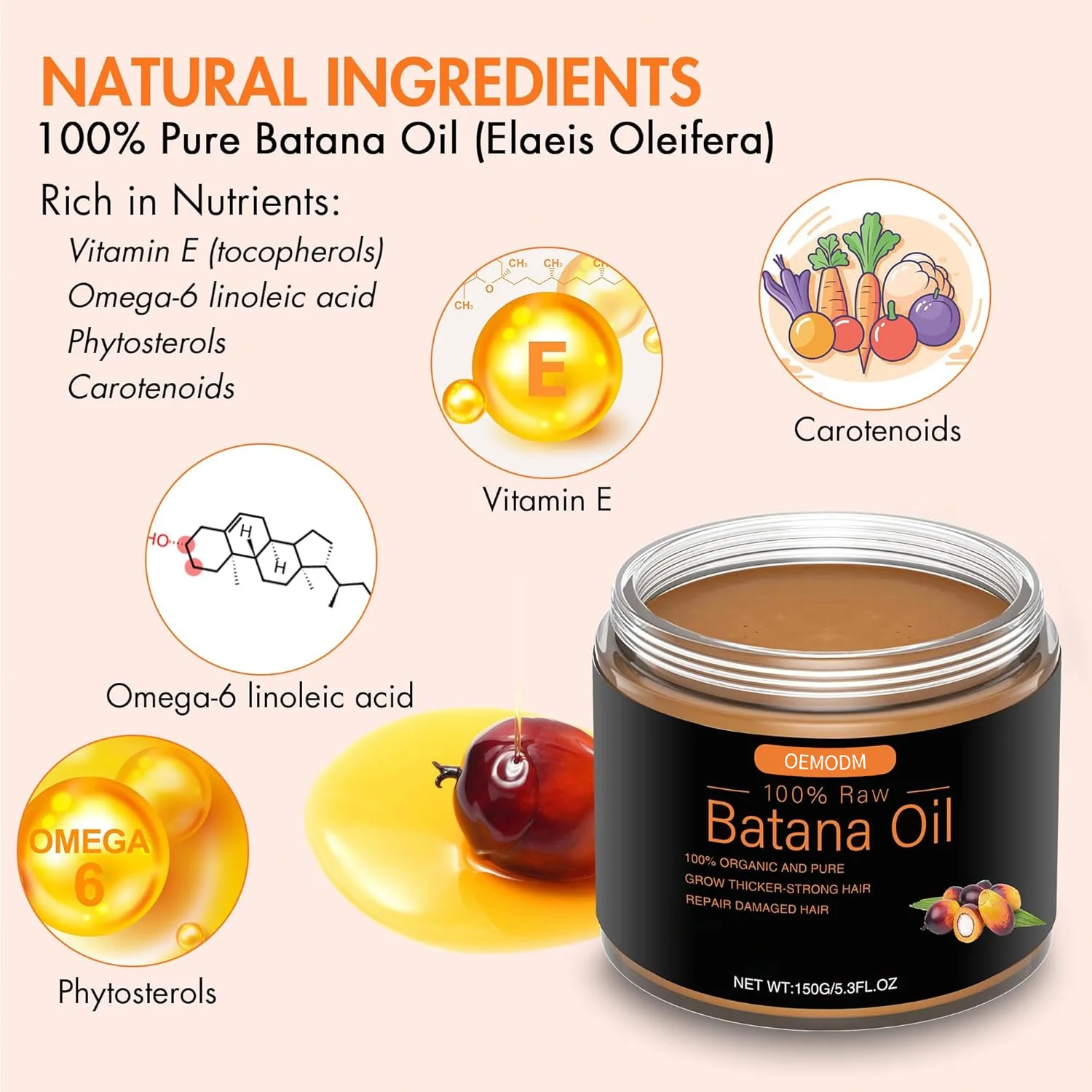 High Quality 100% Pure Natural Raw Batana Oil from Honduras Organic Batana Oil Butter for Deep Conditioning