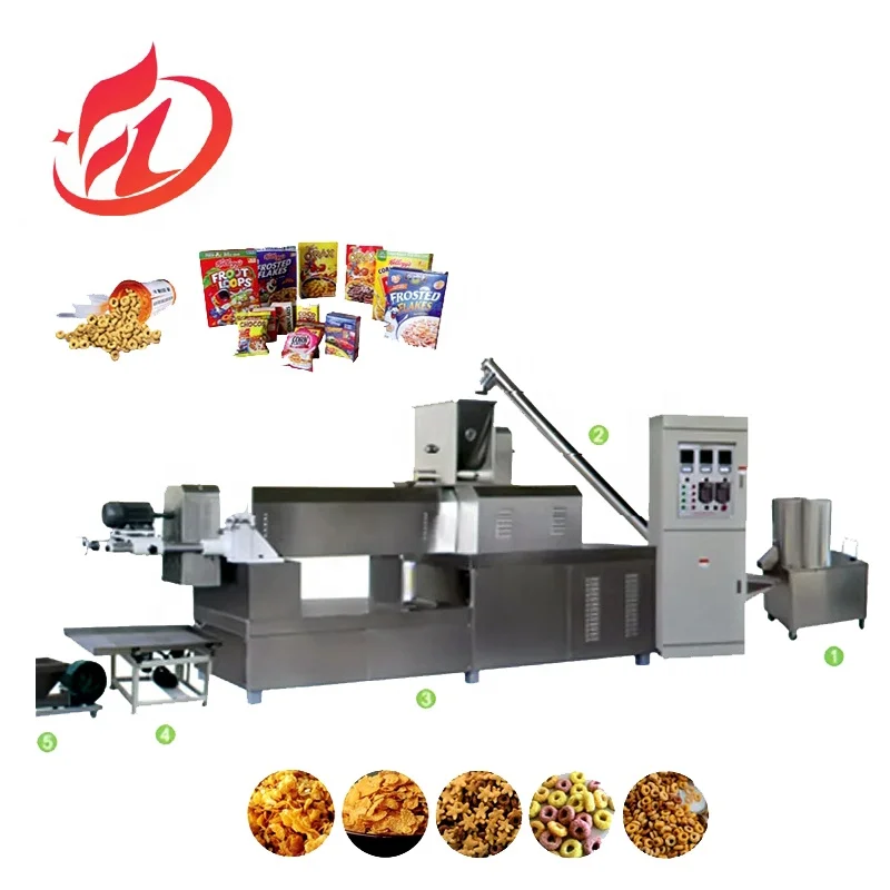 Chocos Sweet  Breakfast Cereal Corn flakes food manufacturing plant production Line machine